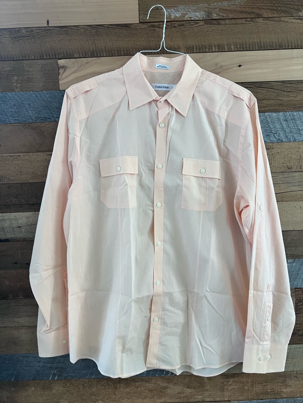 Calvin Klein Men's  Long-Sleeve Button-Up Shirt size L
